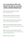 AQA A LEVEL BIOLOGY PAPER 1 2026 &NewLine;PRACTICE TEST SHEET FULL SOLUTIONS &NewLine;CORRECT ANSWERS PREPARATION SET