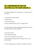 PAT COMPREHENSIVE PRACTICE&NewLine;SOLUTION 2026 TEST BANK GRADED A&plus;