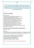 NSG 3160 Ciara Yun High Yield Comprehensive &NewLine;Practice Exam with Rationales and Study Guide for &NewLine;Fall 2026 Quarter Nursing Students Just Released &NewLine;Pass Guaranteed