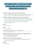 PAT MODULES 1-6 ACTUAL EXAM&NewLine;PAPER 2026 QUESTIONS WITH&NewLine;ANSWERS GRADED A&plus;