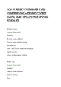 AQA AS PHYSICS 7407&sol;1 PAPER 1 2026 &NewLine;COMPREHENSIVE ASSESSMENT SCRIPT &NewLine;SOLVED QUESTIONS ANSWERS UPDATED &NewLine;REVIEW SET