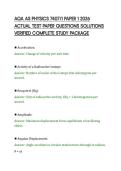 AQA AS PHYSICS 7407&sol;1 PAPER 1 2026 &NewLine;ACTUAL TEST PAPER QUESTIONS SOLUTIONS &NewLine;VERIFIED COMPLETE STUDY PACKAGE 