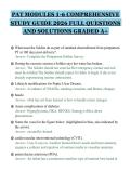 PAT MODULES 1-6 COMPREHENSIVE&NewLine;STUDY GUIDE 2026 FULL QUESTIONS&NewLine;AND SOLUTIONS GRADED A&plus;