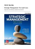 Test Bank &mdash; Strategic Management&colon; Text and Cases&comma; 11th Edition &lpar;Dess&comma; McNamara&comma; Eisner & Sauerwald&comma; 2023&rpar; &vert; All Chapters and Cases Covered&NewLine;