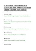 AQA AS PHYSICS 7407&sol;1 PAPER 1 2026 &NewLine;ACTUAL TEST PAPER QUESTIONS SOLUTIONS &NewLine;VERIFIED COMPLETE STUDY PACKAGE