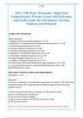 NSG 3180 Mistic Hernandez  High Yield &NewLine;Comprehensive Practice Exam with Rationales &NewLine;and Study Guide for Fall Quarter Nursing &NewLine;Students Just Released