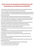 Human Growth and Development &ndash; Certification Exam &ndash; 2026&sol;2027 &ndash; Study Questions with Verified Answers