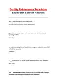 Facility Maintenance Technician Exam &ndash; Practice Questions with Correct Answers