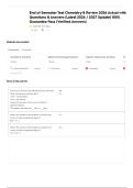 End of Semester Test Chemistry B Review 2026 Actual with Questions & Answers &lpar;Latest 2026 &sol; 2027 Update&rpar; 100&percnt; Guarantee Pass &lpar;Verified Answers&rpar;