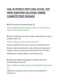 AQA AS PHYSICS 7407&sol;1 2026 ACTUAL TEST &NewLine;PAPER QUESTIONS SOLUTIONS VERIFIED &NewLine;COMPLETE STUDY PACKAGE