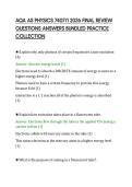 AQA AS PHYSICS 7407&sol;1 2026 FINAL REVIEW &NewLine;QUESTIONS ANSWERS BUNDLED PRACTICE &NewLine;COLLECTION