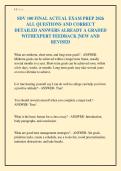 SDV 100 FINAL ACTUAL EXAM PREP 2026&NewLine;ALL QUESTIONS AND CORRECT&NewLine;DETAILED ANSWERS ALREADY A GRADED&NewLine;WITHEXPERT FEEDBACK &vert;NEW AND&NewLine;REVISED