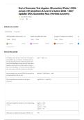 End of Semester Test Algebra 2B practice &lpar;Plato&comma; &rpar; 2026 Actual with Questions & Answers &lpar;Latest 2026 &sol; 2027 Update&rpar; 100&percnt; Guarantee Pass &lpar;Verified Answers&rpar;