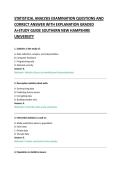 STATISTICAL ANALYSIS EXAMINATION QUESTIONS AND &NewLine;CORRECT ANSWER WITH EXPLANATION GRADED &NewLine;A&plus;STUDY GUIDE
