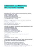 SUPERVISION EXAM PRACTICE QUESTIONS AND ANSWERS