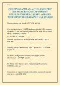 TN BUSINESS AND LAW ACTUAL EXAM PREP&NewLine;2026 ALL QUESTIONS AND CORRECT&NewLine;DETAILED ANSWERS ALREADY A GRADED&NewLine;WITH EXPERT FEEDBACK &vert;NEW AND REVISED