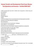 Human Growth and Development Final Exam Review Test Questions and Answers &ndash; Verified &lpar;2026&sol;2027&rpar; Complete Exam Preparation Material