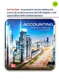 Full Test Bank - Accounting For Decision Making And Control&comma; By Jerold Zimmerman With All Chapters 1-14&sol; Latest Edition With Verified Solutions