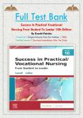 Full Test Bank&NewLine;Success In Practical Vocational&NewLine;Nursing From Student To Leader 10th Edition&NewLine;By Knecht Patricia&NewLine;Printed Pdf &vert; Original Directly From The Publisher &vert; 100&percnt;&NewLine;Verified Answers &vert; Download Immediately After The Order