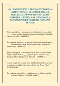 ACI CONCRETE FIELD TESTING TECHNICIANGRADE I ACTUAL EXAM PREP 2026 ALL&NewLine;QUESTIONS AND CORRECT DETAILED&NewLine;ANSWERS ALREADY A GRADED &vert;HIGHLY&NewLine;RECOMMENDED BY EXPERTS &vert;NEW AND&NewLine;REVISED