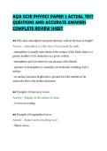 AQA GCSE PHYSICS PAPER 2 ACTUAL TEST &NewLine;QUESTIONS AND ACCURATE ANSWERS &NewLine;COMPLETE REVIEW SHEET