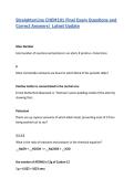 StraighterLine CHEM101 Final Exam Questions and Correct Answers&vert; Latest Update