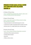PRIMARY FITOUR AQUA ACTUAL PAPER&NewLine;2026 QUESTIONS WITH SOLUTIONS&NewLine;GRADED A&plus;