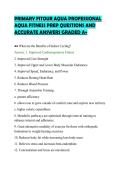 PRIMARY FITOUR AQUA PROFESSIONAL&NewLine;AQUA FITNESS PREP QUESTIONS AND&NewLine;ACCURATE ANSWERS GRADED A&plus;