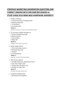 STRATEGIC MARKETING EXAMINATION QUESTIONS AND &NewLine;CORRECT ANSWER WITH EXPLANATION GRADED A&plus; &NewLine;STUDY GUIDE