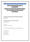 NURS 5220 Advanced Health Assessment Practice Question Bank 2026-2027 &vert; 275&plus; Questions with Answers & Rationales