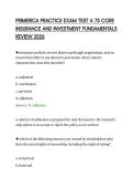 PRIMERICA PRACTICE EXAM TEST A 75 CORE&NewLine;INSURANCE AND INVESTMENT FUNDAMENTALS&NewLine;REVIEW 2026