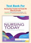 Test Bank For&NewLine;Nursing Today Transition And Trends 11th Edition By Zerwekh&NewLine;Printed Pdf &vert; Original Directly From The Publisher &vert; 100&percnt;&NewLine;Verified Answers &vert; Download Immediately After The Order&NewLine;