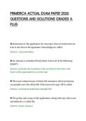 PRIMERICA ACTUAL EXAM PAPER 2026&NewLine;QUESTIONS AND SOLUTIONS GRADED A&NewLine;PLUS
