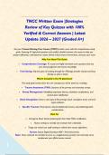 TNCC Written Exam &vert;Strategies Review of Key Quizzes with 100&percnt; Verified & Correct Answers &vert; Latest Update 2026 &ndash; 2027 &lpar;Graded A&plus;&rpar;&NewLine;