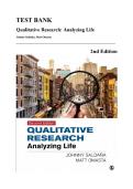 Test Bank &mdash; Qualitative Research&colon; Analyzing Life&comma; 2nd Edition &lpar;Salda&ntilde;a & Omasta&comma; 2021&rpar; &vert; All Chapters Covered&NewLine;&NewLine;