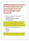 Certified Digital Marketing Professional &NewLine;Examination Questions And Correct &NewLine;Answers &lpar;Verified Answers&rpar; Plus &NewLine;Rationales 2026 Q&A &vert; Instant &NewLine;Download Pdf 