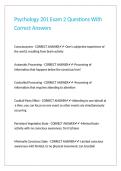 Psychology 201 Exam 2 Questions With Correct Answers&period;