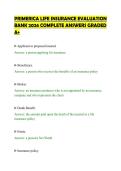 PRIMERICA LIFE INSURANCE EVALUATION&NewLine;BANK 2026 COMPLETE ANSWERS GRADED&NewLine;A&plus;