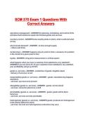 SCM 370 Exam 1 Questions With Correct Answers