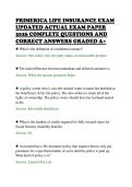 PRIMERICA LIFE INSURANCE EXAM&NewLine;UPDATED ACTUAL EXAM PAPER&NewLine;2026 COMPLETE QUESTIONS AND&NewLine;CORRECT ANSWERS GRADED A&plus;
