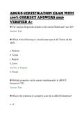 ARGUS CERTIFICATION EXAM WITH &NewLine;100&percnt; CORRECT ANSWERS 2026 &NewLine;VERIFIED A&plus;