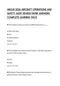 ARGUS 2026 AIRCRAFT OPERATIONS AND &NewLine;SAFETY AUDIT REVIEW PAPER ANSWERS &NewLine;COMPLETE LEARNING PACK