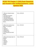 HCAD 750 Chapter 3 LSUS Exam Questions&NewLine;and Answers with Verified Solutions &vert; Latest&NewLine;Updated 2026