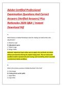 Adobe Certified Professional &NewLine;Examination Questions And Correct &NewLine;Answers &lpar;Verified Answers&rpar; Plus &NewLine;Rationales 2026 Q&A &vert; Instant &NewLine;Download Pdf 