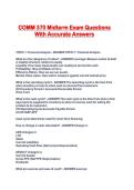 COMM 370 Midterm Exam Questions With Accurate Answers