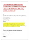 Adobe Certified Expert Examination &NewLine;Questions And Correct Answers &lpar;Verified &NewLine;Answers&rpar; Plus Rationales 2026 Q&A &vert; &NewLine;Instant Download Pdf