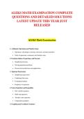 ALEKS MATH EXAMINATION COMPLETE &NewLine;QUESTIONS AND DETAILED SOLUTIONS &NewLine;LATEST UPDATE THIS YEAR JUST &NewLine;RELEASED