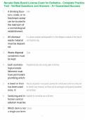Nevada State Board License Exam for Esthetics - Complete Practice Test - Verified Questions and Answers - A&plus; Guaranteed Success