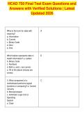 HCAD 750 Final Test Exam Questions and&NewLine;Answers with Verified Solutions &vert; Latest&NewLine;Updated 2026