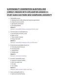 SUSTAINABILITY EXAMINATION QUESTIONS AND &NewLine;CORRECT ANSWER WITH EXPLANATION GRADED A&plus; &NewLine;STUDY GUIDE
